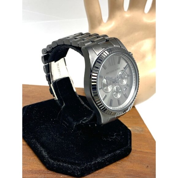 Michael Kors Mens Watch MK9154 Quartz Chronograph Black Gunmetal Stainless Steel - Picture 14 of 14